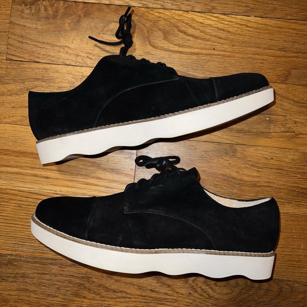 French Connection Lori Black Flat Oxfords Women Size 9 (EU 39.5) RARE!